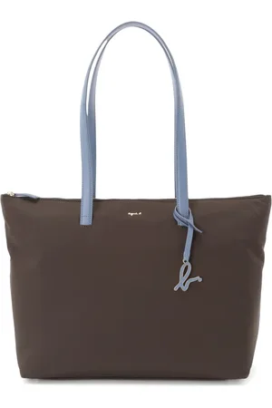 AGNÈS B. Logo-lettering two-tone tote bag
