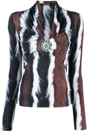 Roberto Cavalli Animal-print long-sleeve top