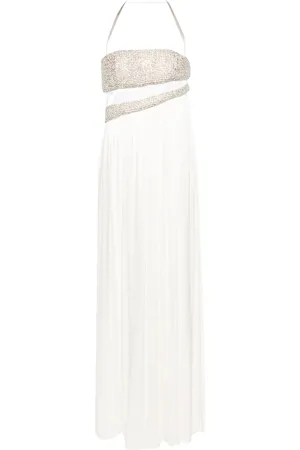 GENNY Crystal-embellished strapless dress