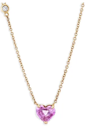 Shay 18kt rose Solitaire Heart sapphire necklace