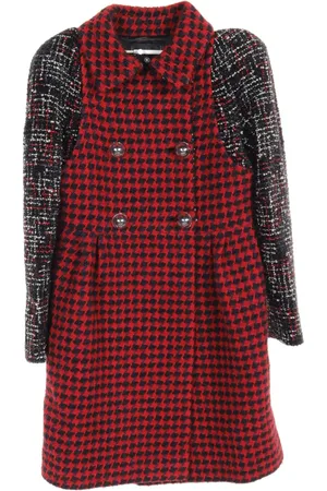 CHANEL 1986-1988 houndstooth-pattern tweed double-breasted coat