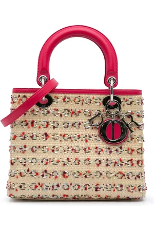 Dior 2013 Medium Woven Raffia Lady Dior satchel