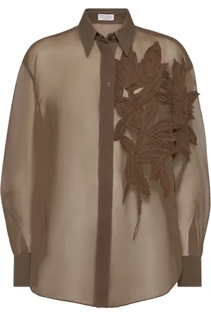 Brunello Cucinelli Flora-appliqu?? shirt