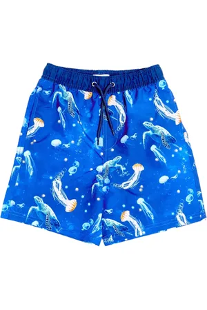 SOLISWIM KIDS Turtle-print swim shorts