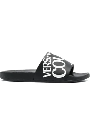 VERSACE Logo-print moulded-footbed slides