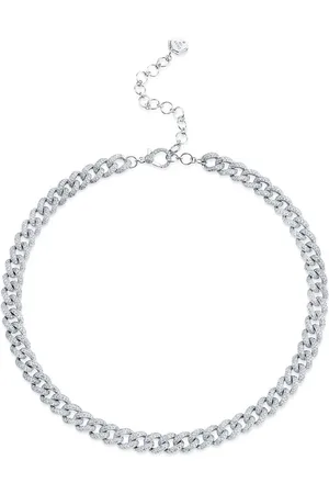 Shay 18kt white gold pav?? link necklace