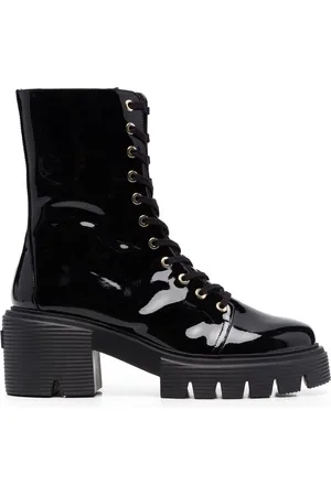 Stuart Weitzman Ridged lace-up boots