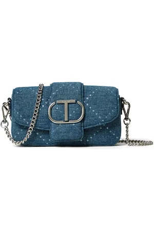 Twin-Set Oval T denim cross body bag