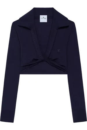Courrèges Twist-detail cropped polo jumper