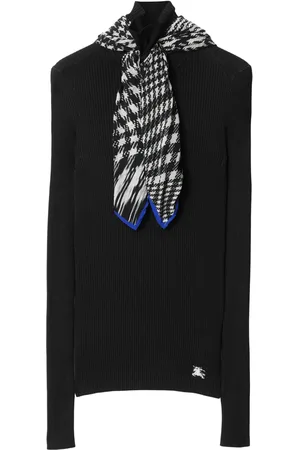 Burberry Scarf-detail ribbed jumper