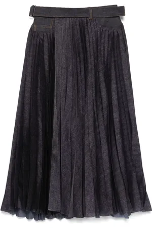 SACAI Plissé midi skirt