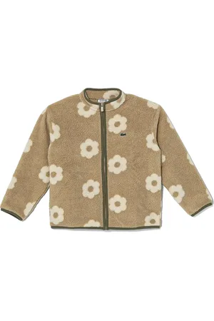 Lacoste Floral-fleece zip-up jacket