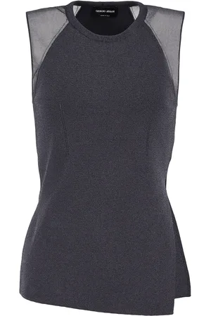 Giorgio Armani Semi-sheer sleeveless knitted top