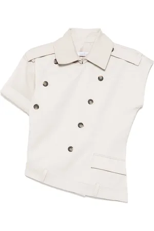 Rokh Muti button twisted collared top