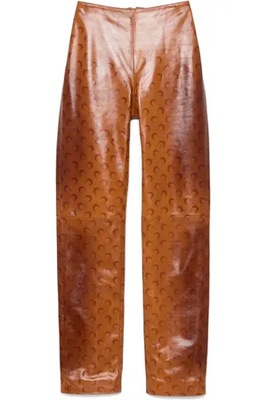 Marine Serre Moon-print leather trousers