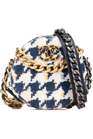 CHANEL 2020 Tweed 19 Round Clutch with Chain satchel