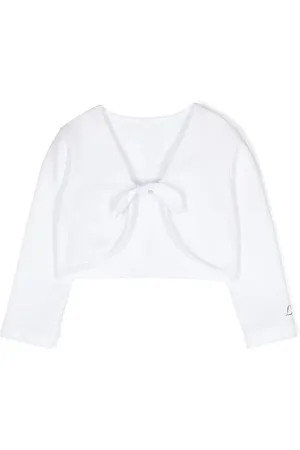 Lapin House Bow-detail logo-print cardigan