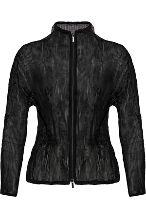 Issey Miyake Semi-sheer pliss?? cardigan