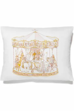 Atelier Choux Carousel-print satin cushion
