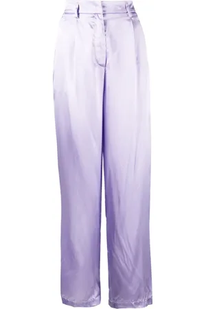 FORTE FORTE Satin-finish wide-leg trousers