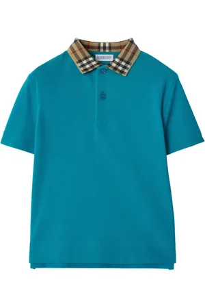 Burberry Check-collar cotton polo shirt