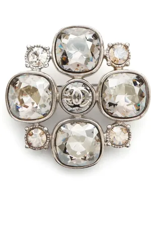 CHANEL 2009 CC rhinestone brooch