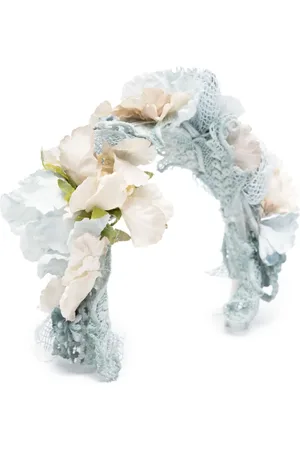 Amaya Floral-appliqué ceremony crown
