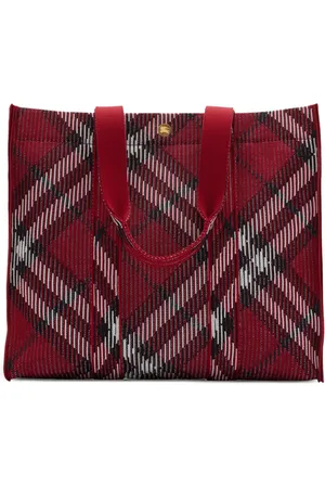 Burberry Medium Check knitted tote bag