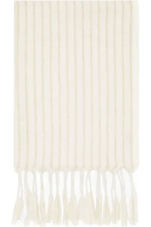 Brunello Cucinelli Striped tassel-edge scarf