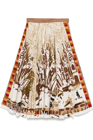 Prada 2004 postcard-printed midi skirt