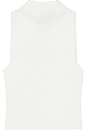 Courrèges Cropped ribbed tank top