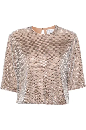 GIUSEPPE DI MORABITO Crystal-embellished mesh top