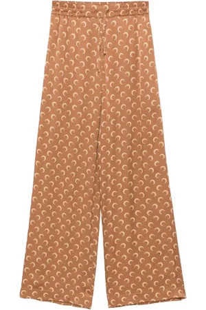 Marine Serre Moon-jacquard satin trousers