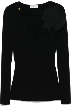 Elisabetta Franchi Floral-appliqué top