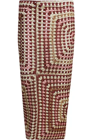 Calle Del Mar Granny Square midi skirt