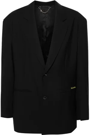MARTINE ROSE Logo-patch single-breasted blazer