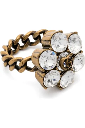 Gucci Crystal Double G ring