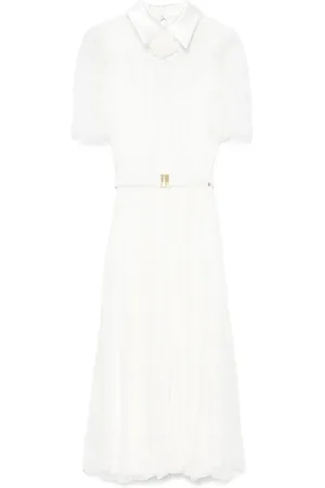 NISSA Lace-detailed silk midi dress