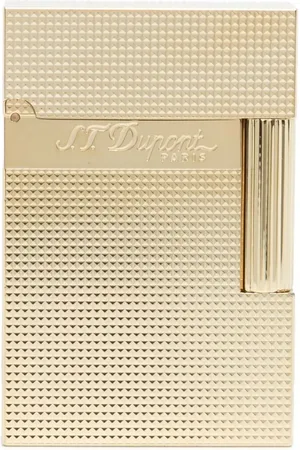 S.T. Dupont Plated engraved-logo lighter