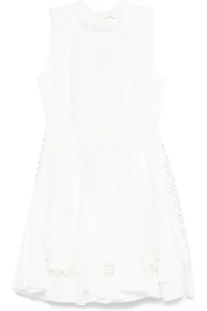 CENERE GB Floral-embroidery mini dress