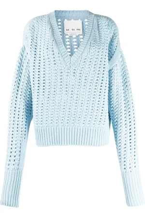 Sa Su Phi V-neck open-knit jumper
