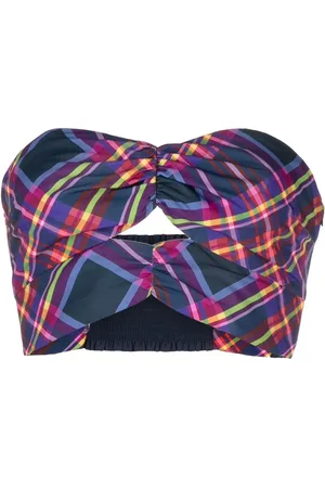 Sachin & Babi Liza cropped plaid-check top