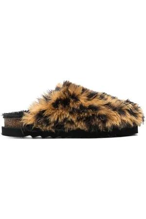 Palm Angels Leopard-pattern textured slippers