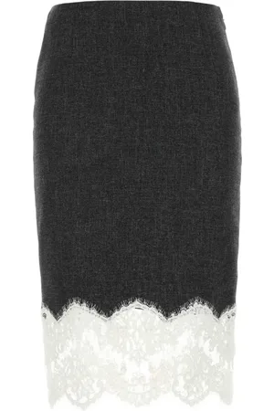 BLUMARINE Lace-trim midi skirt