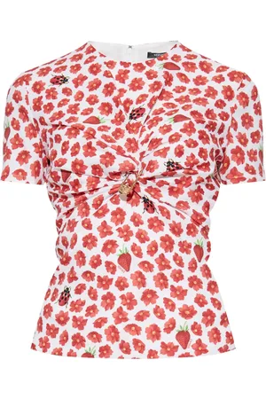 VERSACE Strawberry Garden gathered top