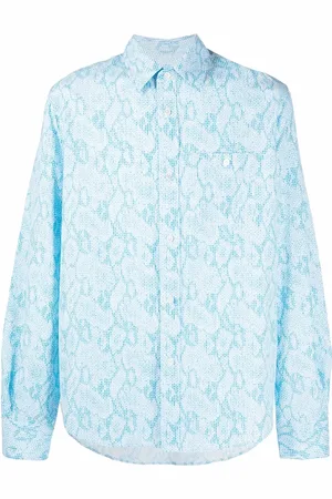 Kenzo Blurred Flowers-print seersucker shirt