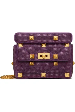 VALENTINO GARAVANI Medium Roman Stud rhinestone-embellished shoulder bag