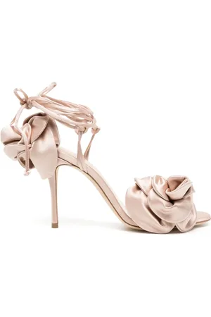 MAGDA BUTRYM Floral-appliqu?? 105mm satin silk sandals