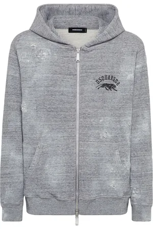 Dsquared2 Distressed zip-up hoodie
