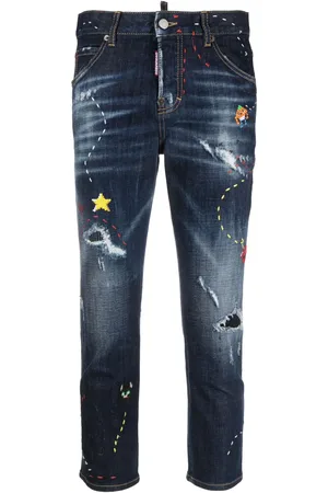 Dsquared2 Embroidered-design cropped jeans